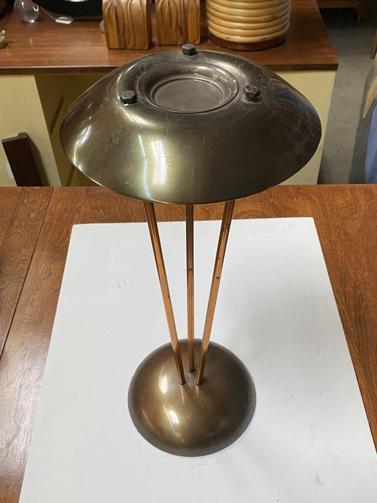 High Style Machine Age Bronze and Copper Art Deco Ashtray - 7