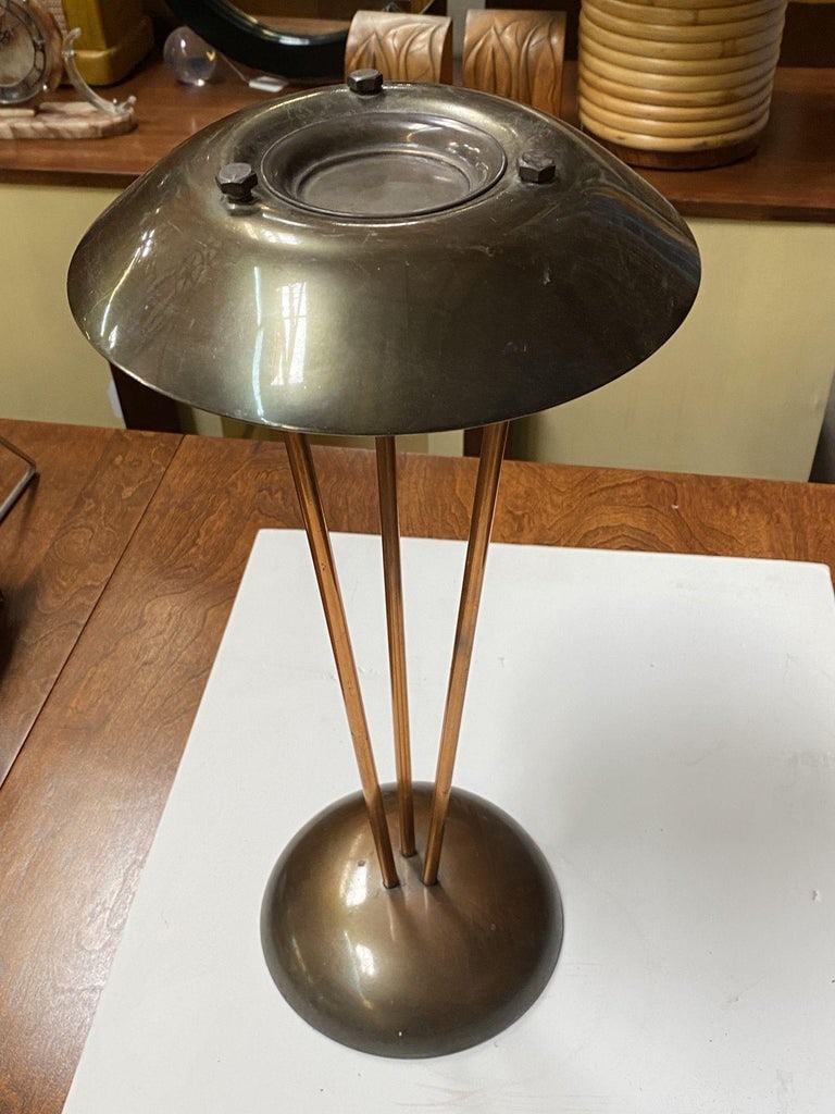 High Style Machine Age Bronze and Copper Art Deco Ashtray - 8