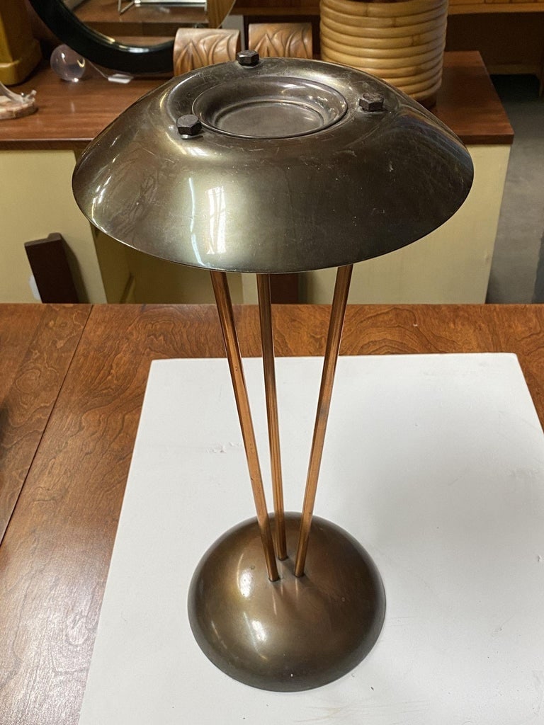High Style Machine Age Bronze and Copper Art Deco Ashtray - 9
