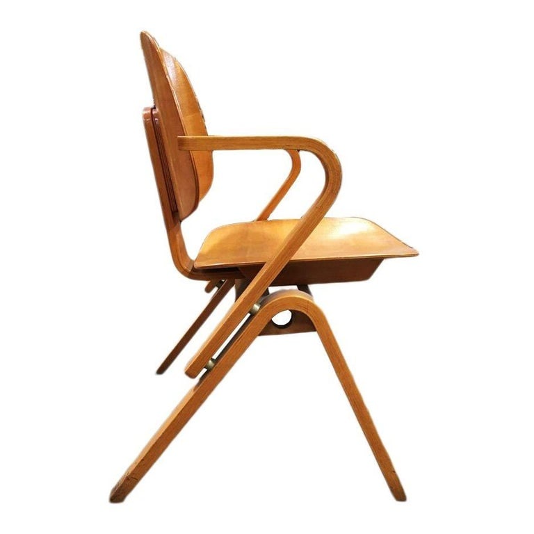 Midcentury Thonet Bent Plywood Armchairs by Joe Atkinson, Set of 5 - 11