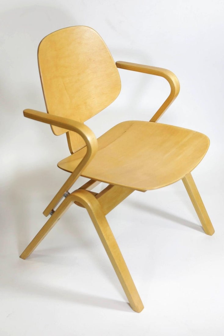 Midcentury Thonet Bent Plywood Armchairs by Joe Atkinson, Set of 5 - 3