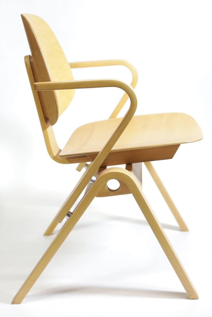 Midcentury Thonet Bent Plywood Armchairs by Joe Atkinson, Set of 5 - 4