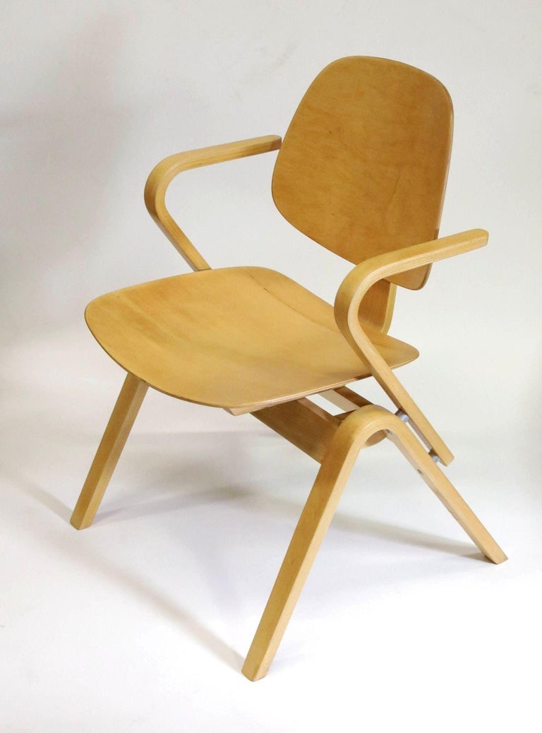Midcentury Thonet Bent Plywood Armchairs by Joe Atkinson, Set of 5 - 5