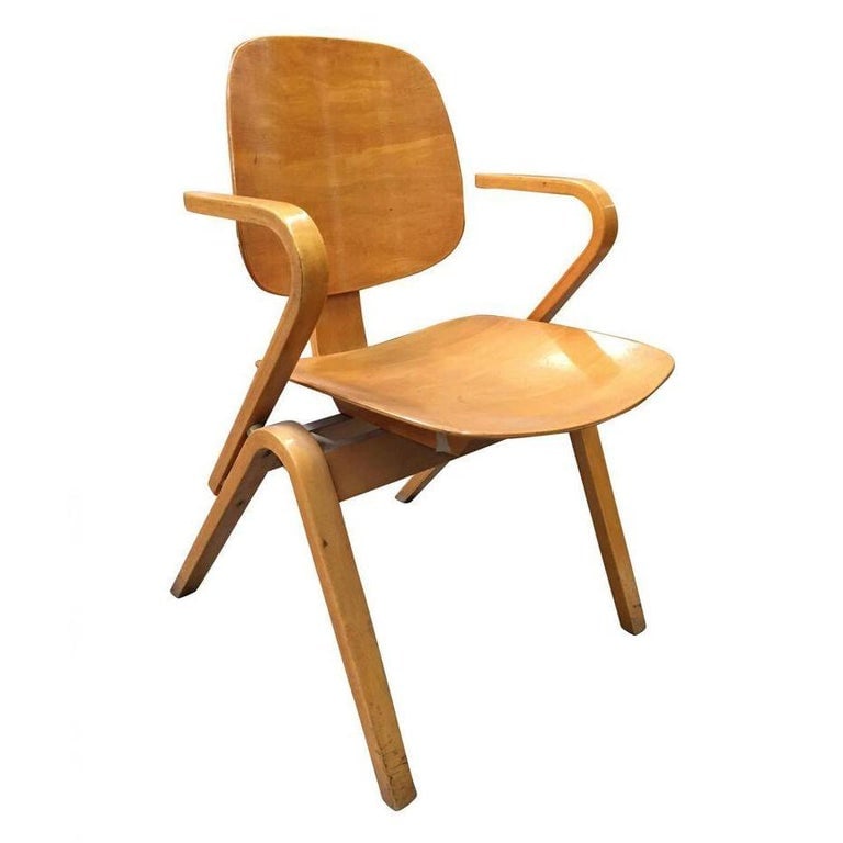 Midcentury Thonet Bent Plywood Armchairs by Joe Atkinson, Set of 5 - 6