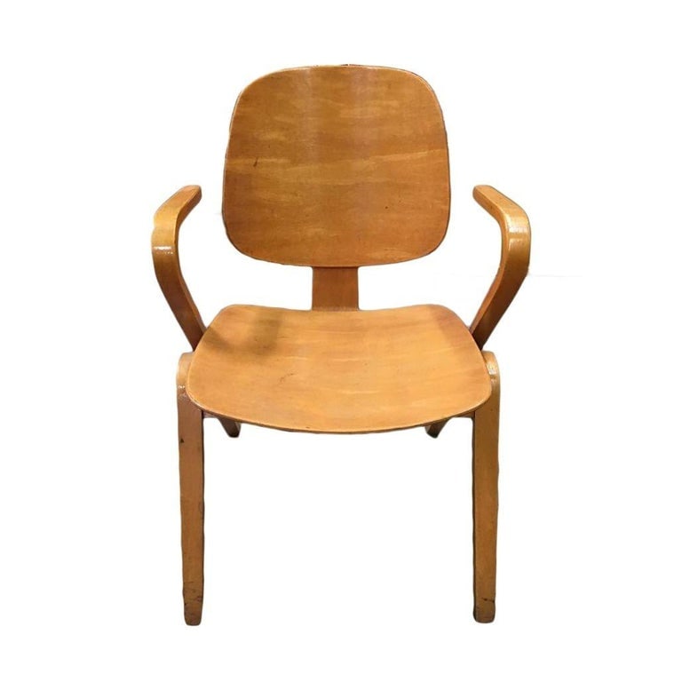 Midcentury Thonet Bent Plywood Armchairs by Joe Atkinson, Set of 5 - 7