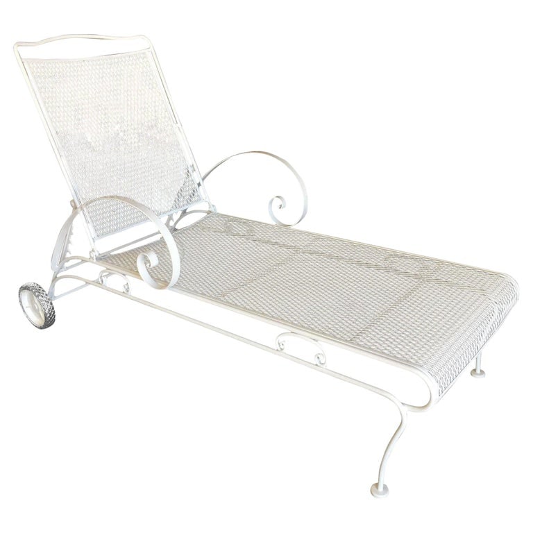 Mid-century Iron Mesh Outdoor/Patio Chaise Lounge by Woodard, Pair (1 of 8)