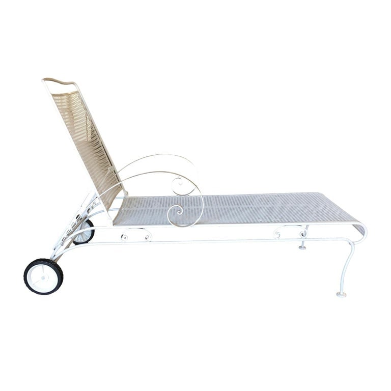 Mid-century Iron Mesh Outdoor/Patio Chaise Lounge by Woodard, Pair - 4