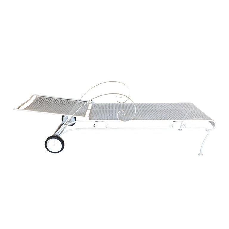 Mid-century Iron Mesh Outdoor/Patio Chaise Lounge by Woodard, Pair - 5
