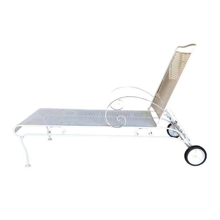Mid-century Iron Mesh Outdoor/Patio Chaise Lounge by Woodard, Pair - 6