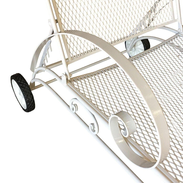 Mid-century Iron Mesh Outdoor/Patio Chaise Lounge by Woodard, Pair - 8