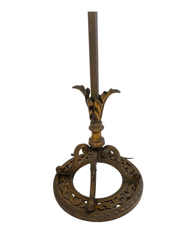 Hollywood Regency Cast Iron Torchiere Floor Lamp by Rembrandt - 4