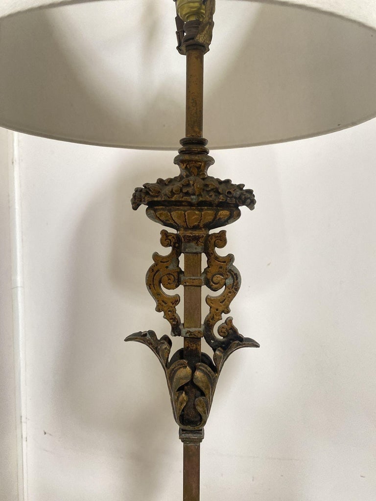 Hollywood Regency Cast Iron Torchiere Floor Lamp by Rembrandt - 5