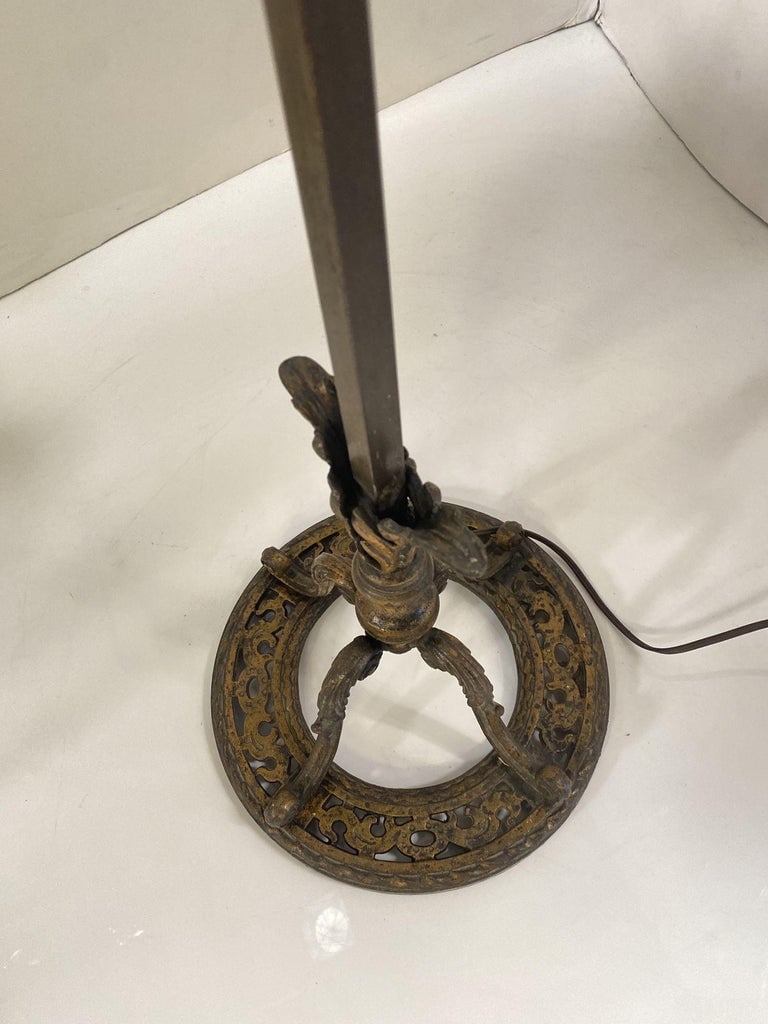 Hollywood Regency Cast Iron Torchiere Floor Lamp by Rembrandt - 6
