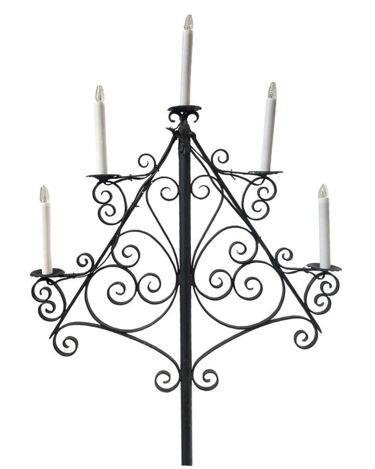 French Victorian Iron Candelabra - 3