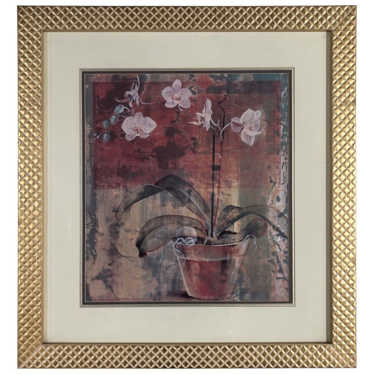 Abstract Orchid in Vase Still-life Gicl√©e Print in Gold Frame: Abstract Orchid in Vase Still-life Gicl√©e artwork print in Gold Frame Reserve: $165.00 Shipping: Domestic: Shipping rates are determined by destination International: Foreign shipping
