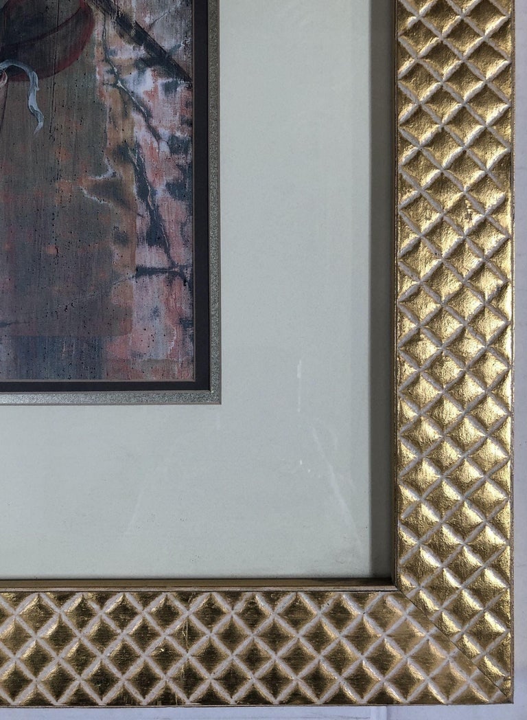 Abstract Orchid in Vase Still-life Gicl√©e Print in Gold Frame - 4