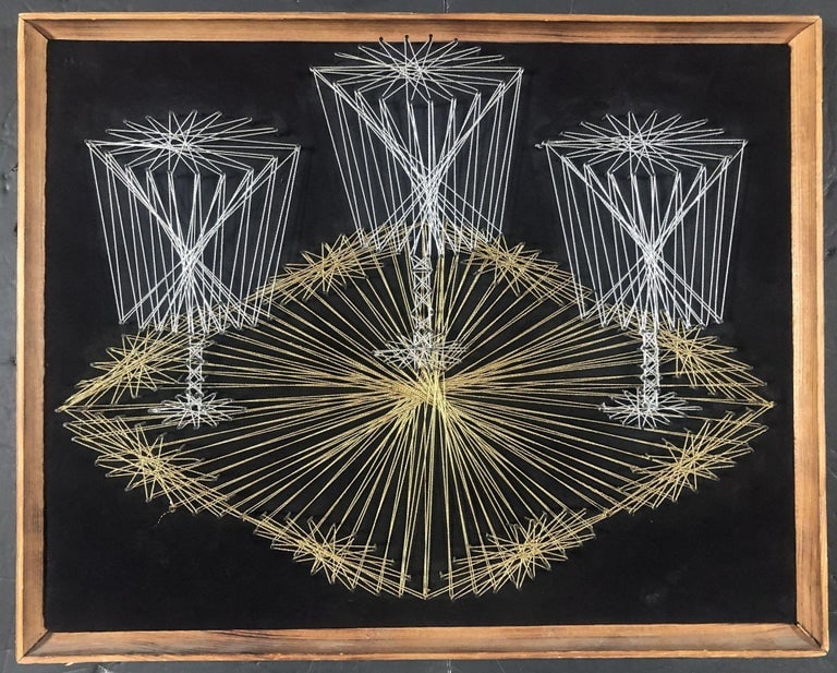 Mid Century Art Handcrafted Modern String Art - 4