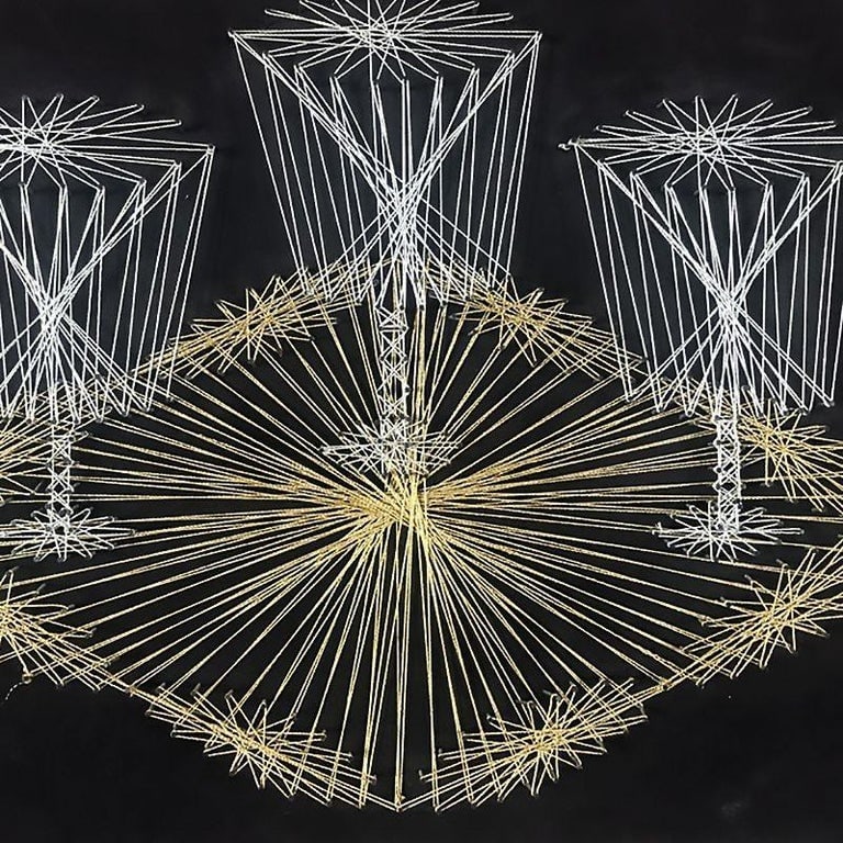 Mid Century Art Handcrafted Modern String Art - 5