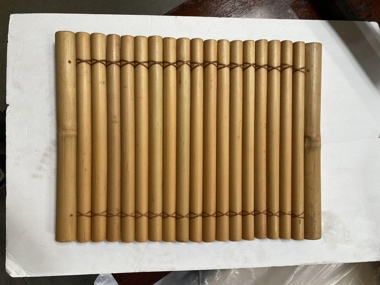 Restored Mid Century Tropical Split Bamboo Serving Tray, Pair - 6