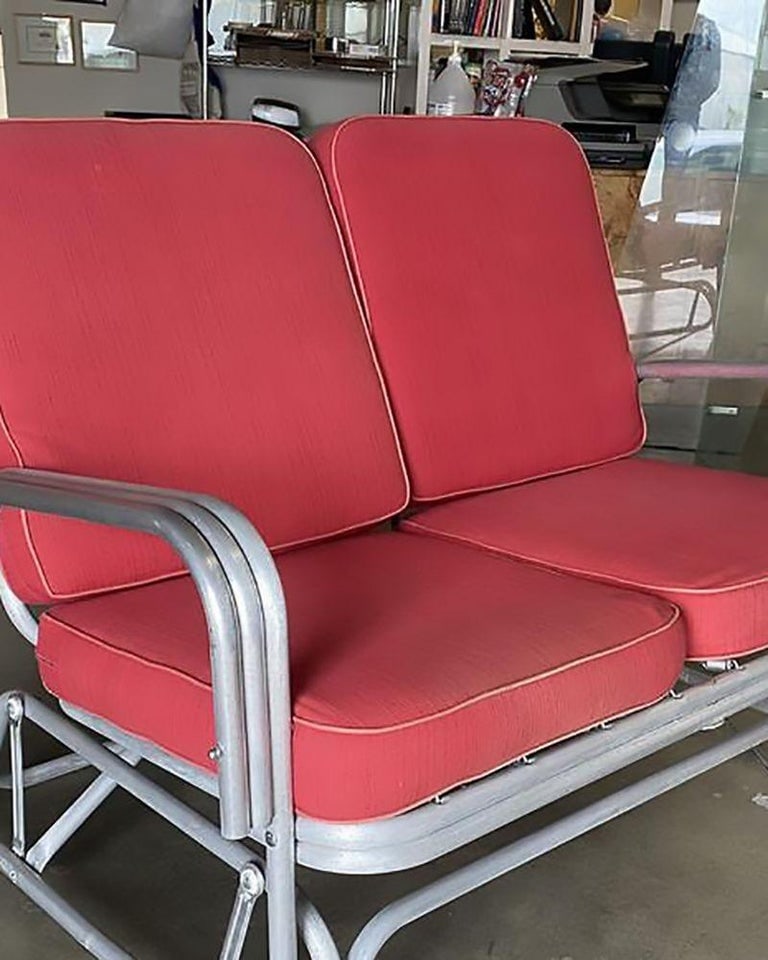 Aluminum Patio/Outdoor Sled Base Rocking Slinder Loveseat Sofa - 3