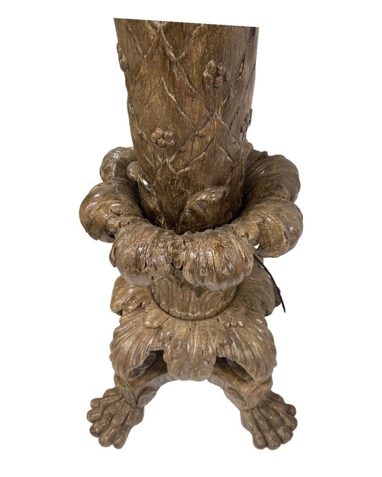 Vintage Italian Baroque Style Hand Carved Wood Floor Lamp - 6