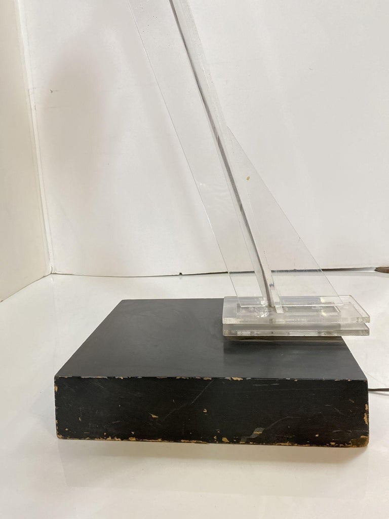 Mid Century Clear Lucite Sculptural Floor Lamp - 4
