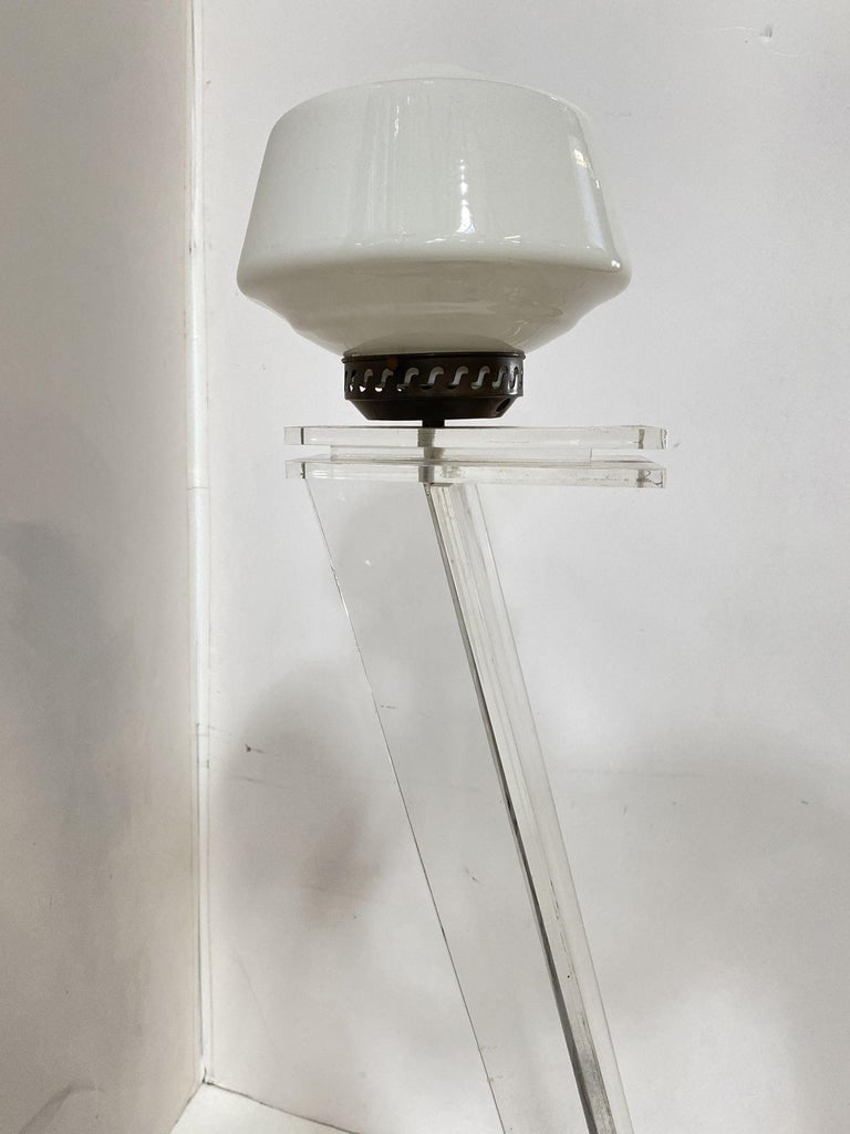 Mid Century Clear Lucite Sculptural Floor Lamp - 5