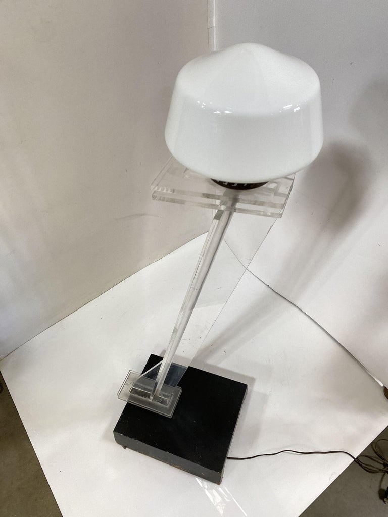 Mid Century Clear Lucite Sculptural Floor Lamp - 6