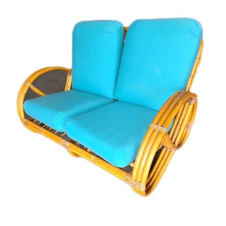 Restored Mid Century 3 Strand Full Pretzel Settee W/ Open Base - 2