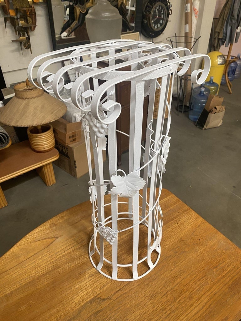 Mid Century Woodard Style Steel Strip Roman Column Plant Stand - 4
