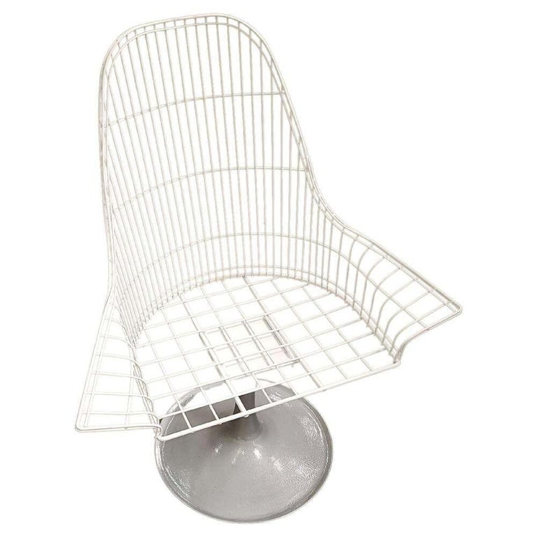 Vintage Mid-century Bertoia Style Wire Diamond Lounge by Thinline, Set of 4 - 3