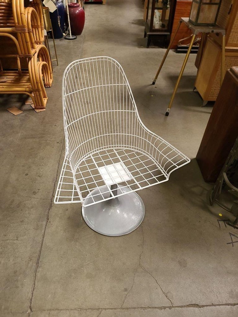 Vintage Mid-century Bertoia Style Wire Diamond Lounge by Thinline, Set of 4 - 4