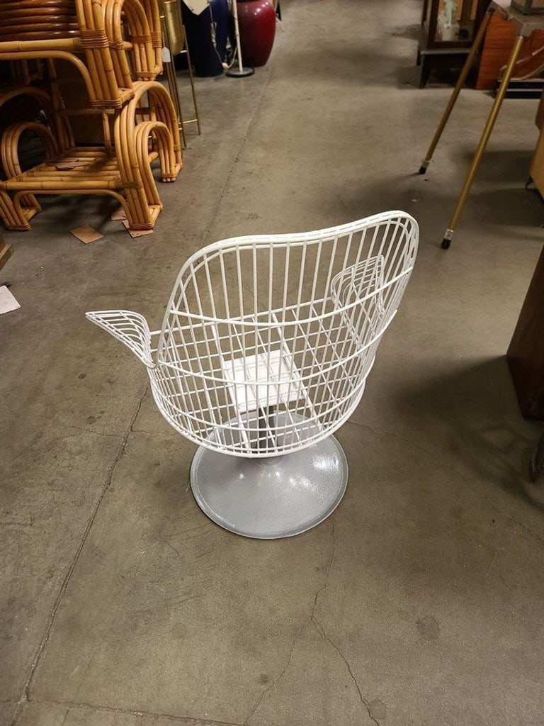 Vintage Mid-century Bertoia Style Wire Diamond Lounge by Thinline, Set of 4 - 5