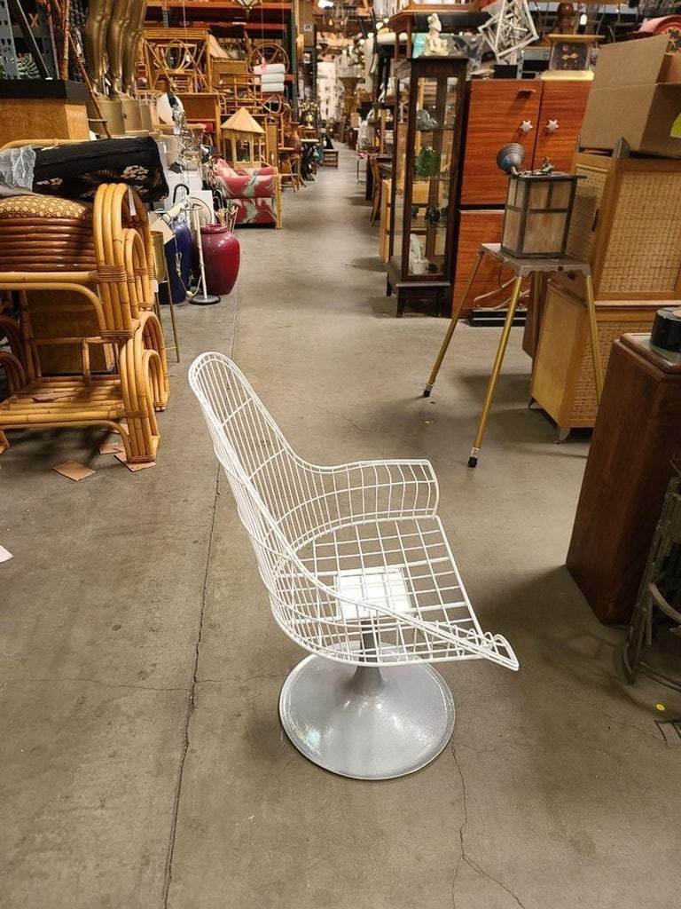 Vintage Mid-century Bertoia Style Wire Diamond Lounge by Thinline, Set of 4 - 6
