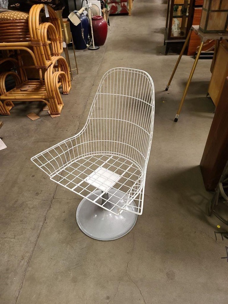 Vintage Mid-century Bertoia Style Wire Diamond Lounge by Thinline, Set of 4 - 7