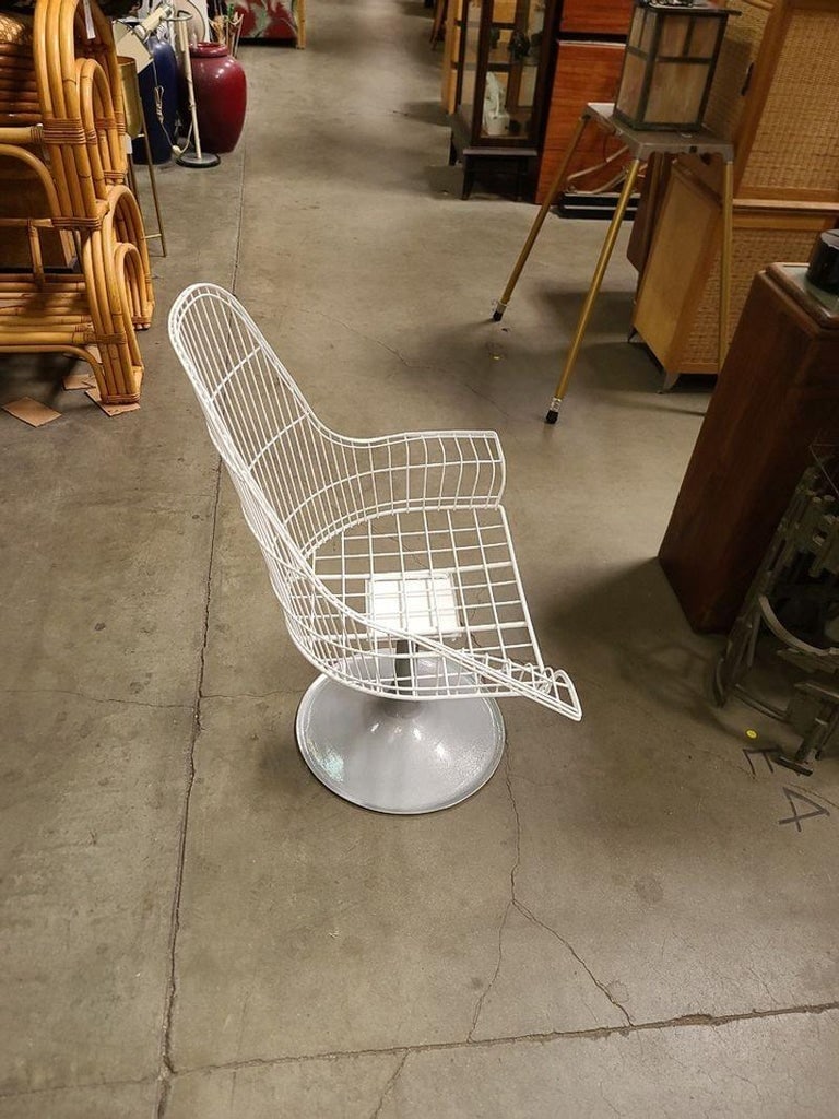 Vintage Mid-century Bertoia Style Wire Diamond Lounge by Thinline, Set of 4 - 8