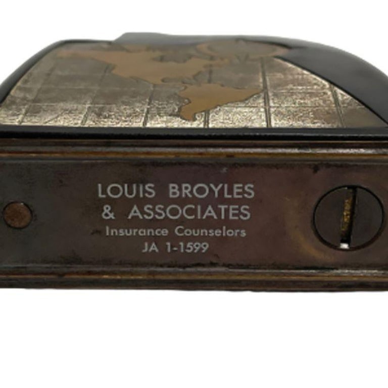 Rare Copper World Table Lighter by Broyles & Associates. circa 1964 - 5