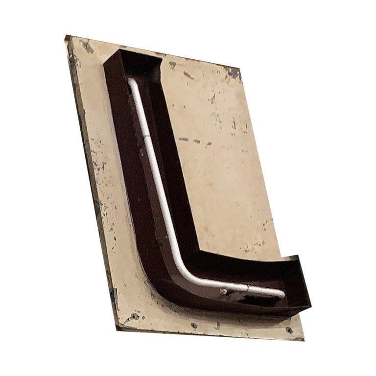 Large Vintage Neon Marquee Letter "L" from Pan American Auditorium: Own a piece of Los Angeles history. This large neon marquee letter "L" comes from the interior of the iconic Pan-Pacific Auditorium in Los Angeles and was removed in 1986. Each letter features the