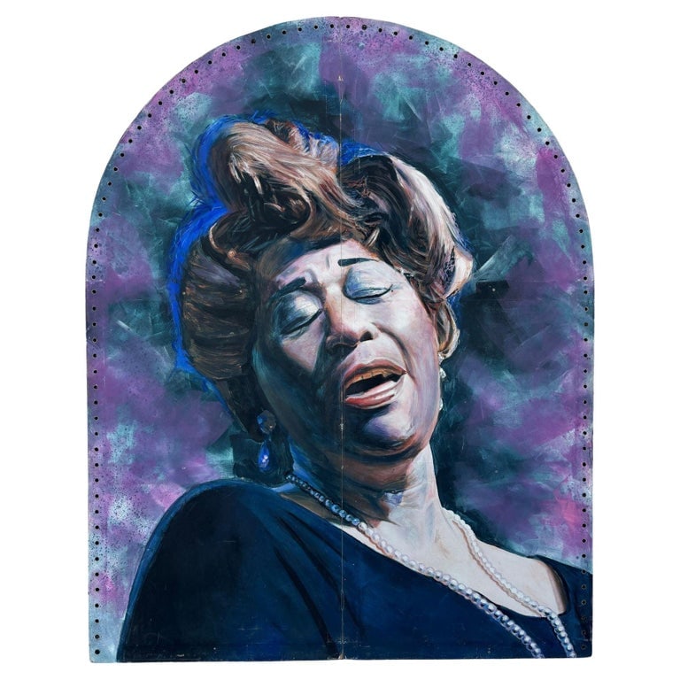 10' Foot Tall Oil on Canvas Portrait of Ella Fitzgerald - 2