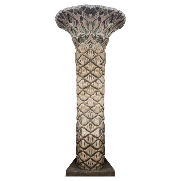 10-Foot Fiberglass Art Deco Grand Palm Tree Architectural Column, 2 Available - 2