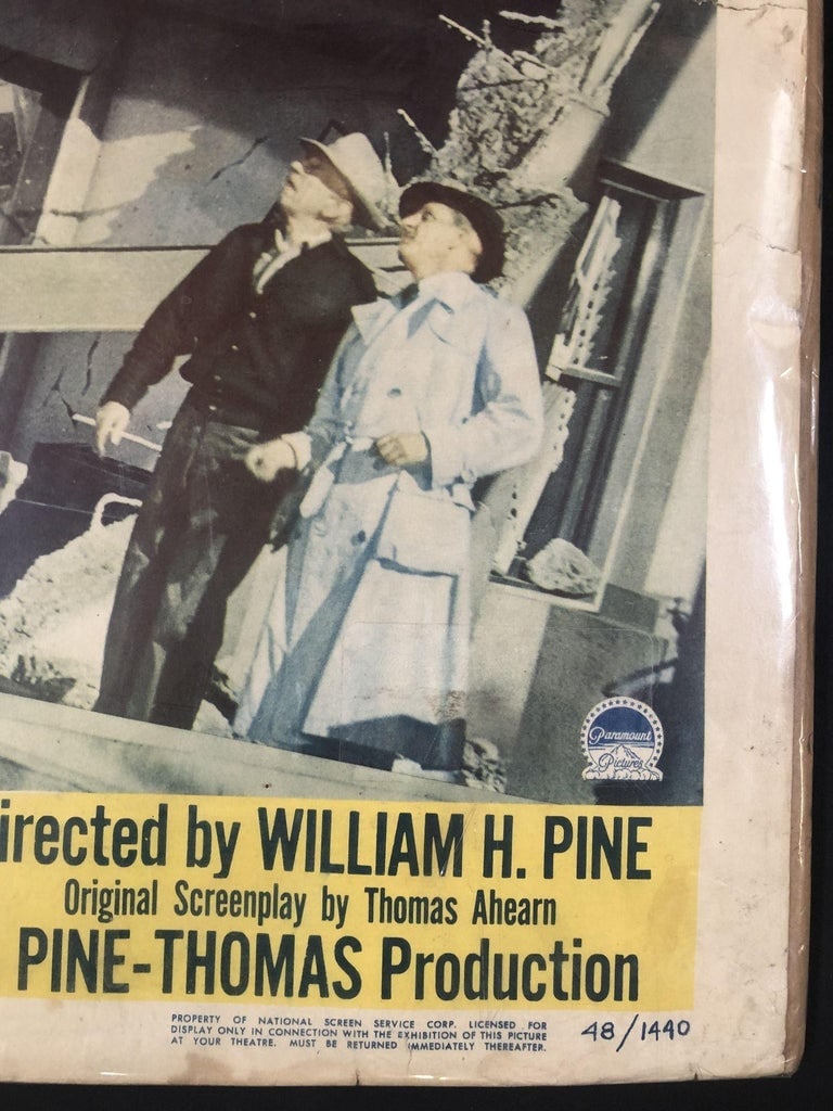 Original 1948 Disaster Movie Poster Paramount Studio - 4