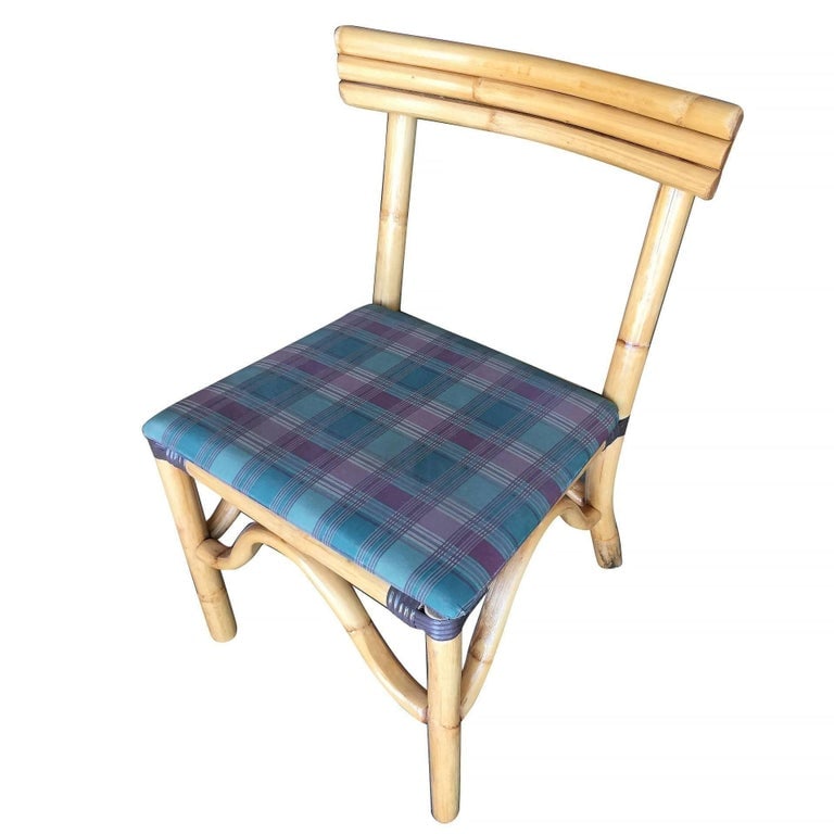 Restored Midcentury Rattan Dining Side Chair with Three-Strand Back, Set of Six - 3