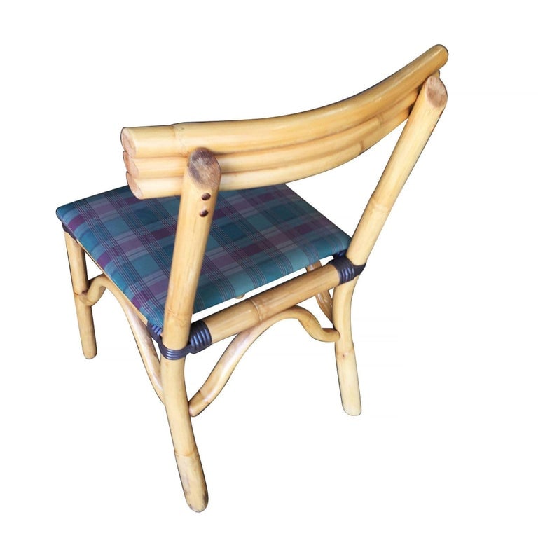 Restored Midcentury Rattan Dining Side Chair with Three-Strand Back, Set of Six - 6