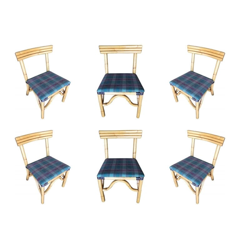 Restored Midcentury Rattan Dining Side Chair with Three-Strand Back, Set of Six - 7