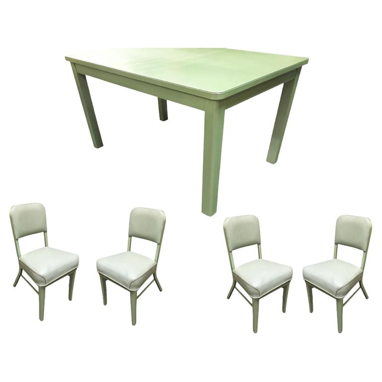 Midcentury Steelcase Tanker Dining Table and Chairs Set - 2