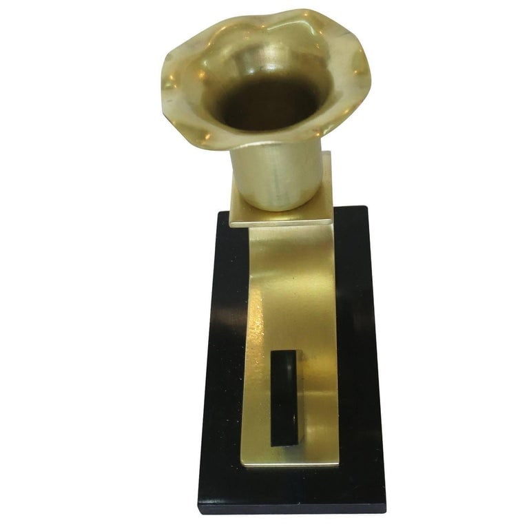 Brass and Bakelite Candlestick holders by Chase Brass - a Pair - 7