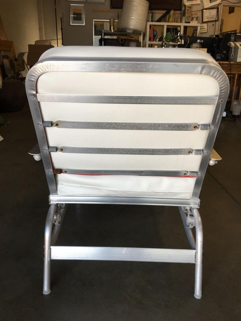 Aluminum Patio / Outdoor Lounge Chair with Scrolling Side, circa 1950 - 6