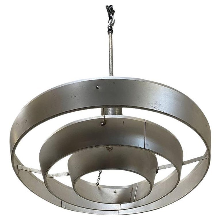 Mid-Century "Saturn" Ceiling Aluminum 19" Pendant by Kurt Versen, 16 Available (1 of 8)