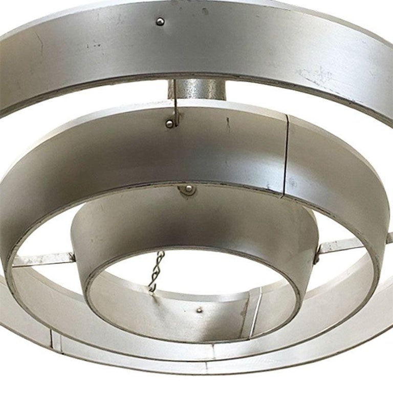 Mid-Century "Saturn" Ceiling Aluminum 19" Pendant by Kurt Versen, 16 Available - 8