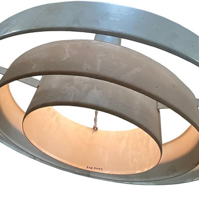 Mid-Century "Saturn" Ceiling Steel 19" Pendant by Kurt Versen, 22 Available - 10